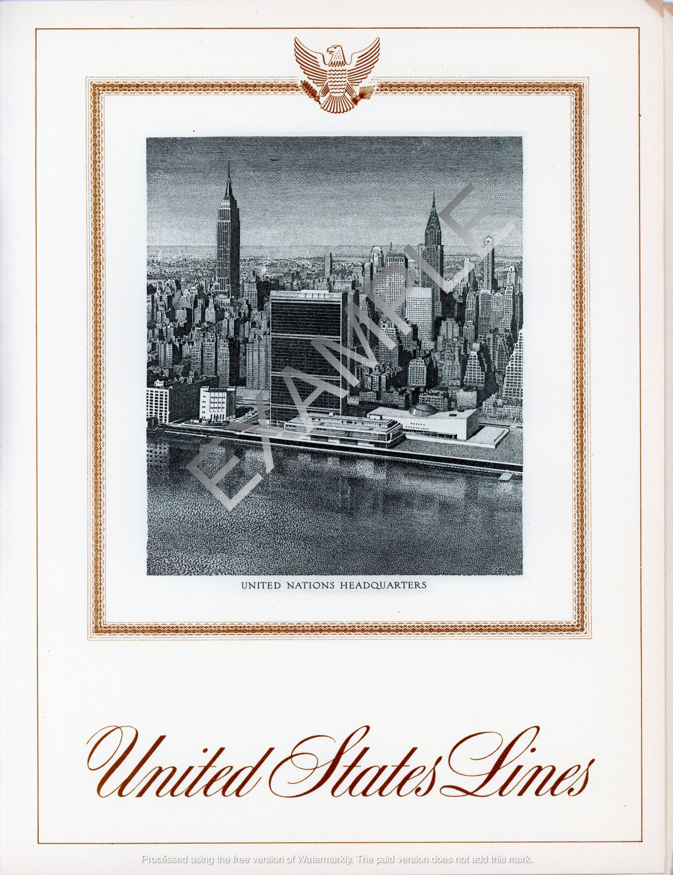 USL United Nations HQ Menu Cover