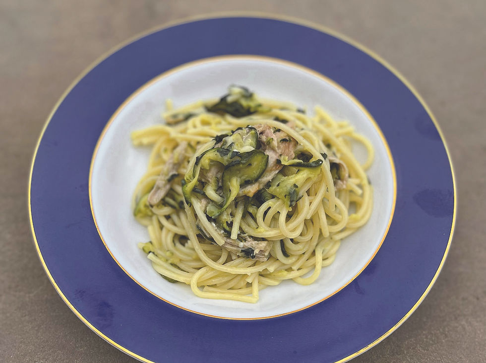 Courgette,Wild Garlic and Pheasant Spaghetti