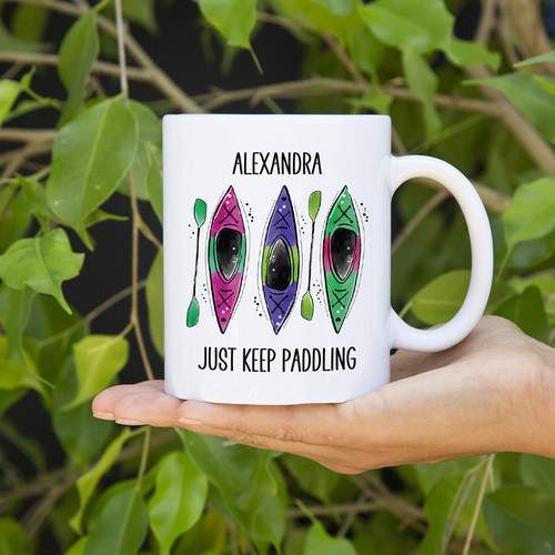 Personalized Just Keep Paddling Mug Canary Road