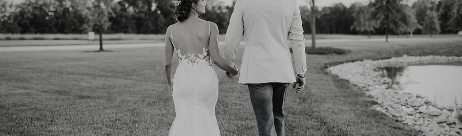 Black and white wedding portrait