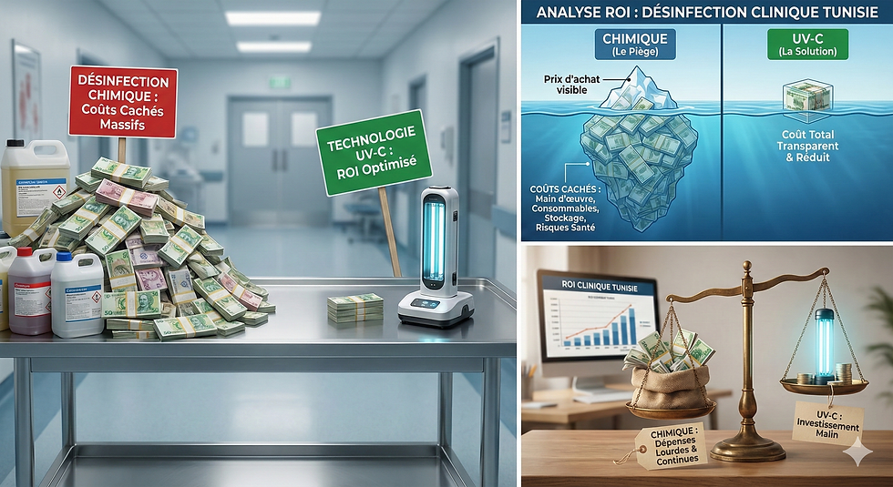 Désinfection UV-C vs Chimique : 75 000 DT/An Économisés ? Le ROI pour les Hôpitaux et Cliniques en Tunisie