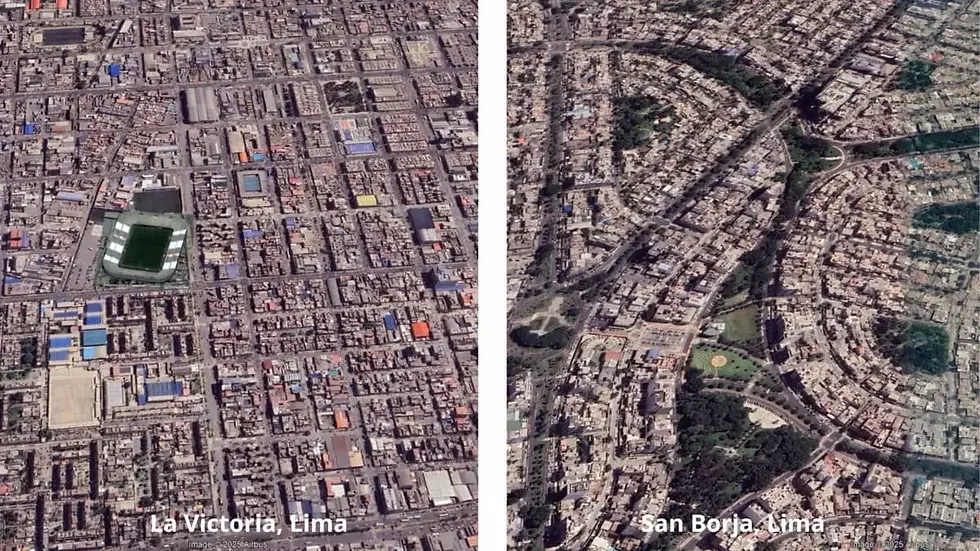 Comparativa de densidad urbana San Borja y La Victoria