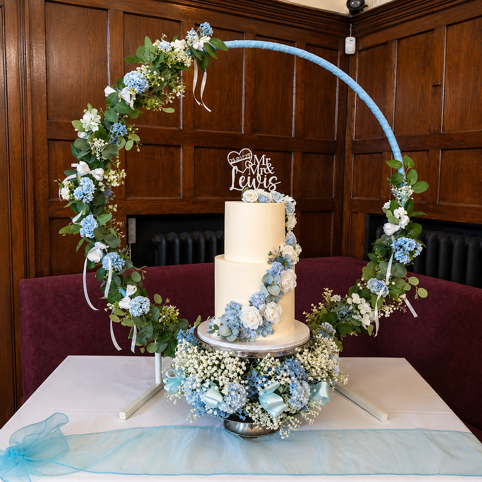 Floral Hoop Wedding Cake