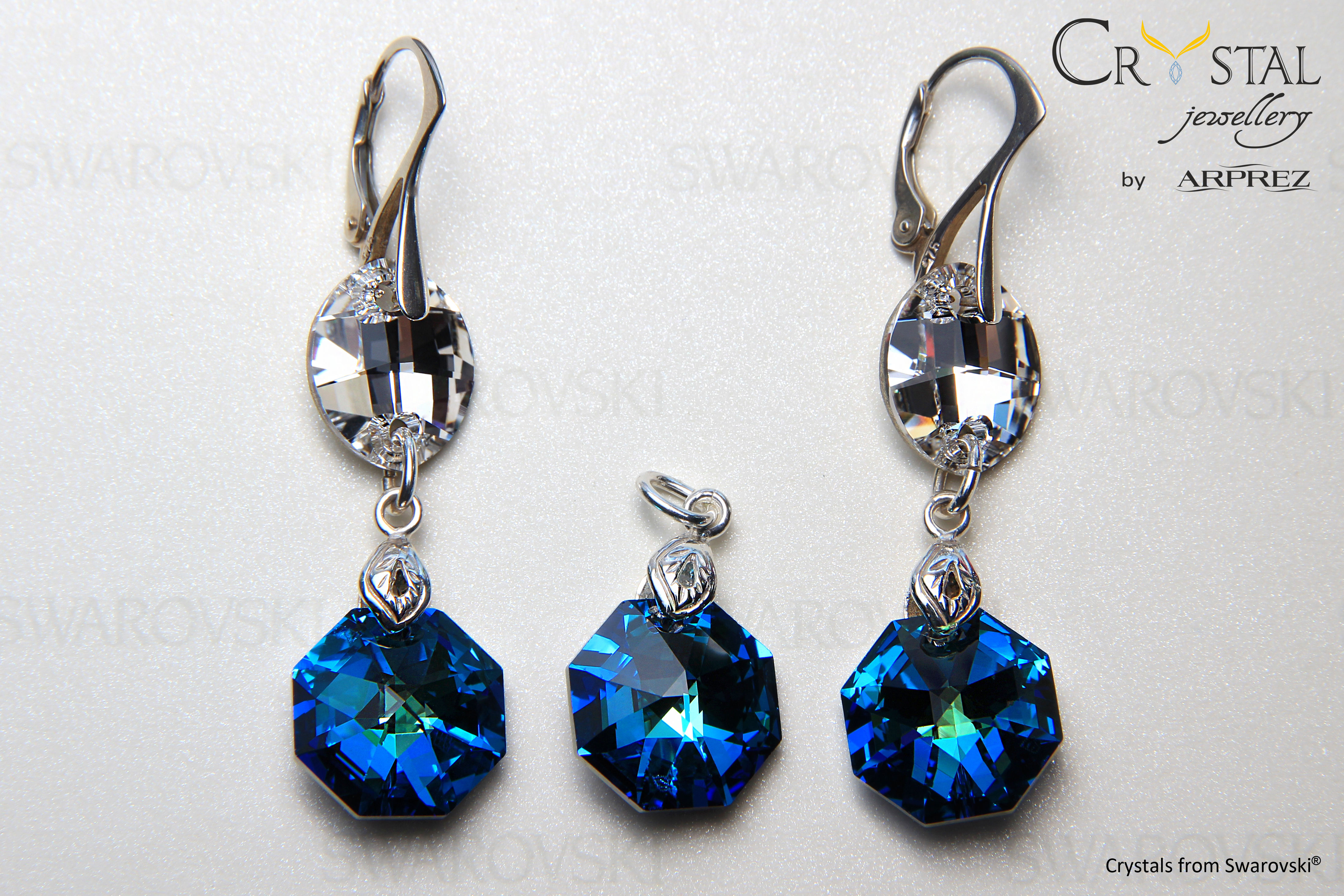Octagon Big SILEYE Bermuda Blue - kolczyki + zawieszka, 14mm