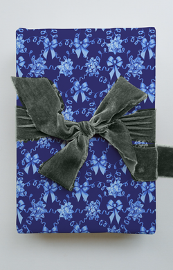 Gift Wrap - Mockup - Indigo Bow