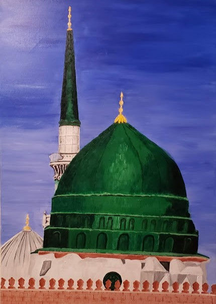 Mosque, green dome