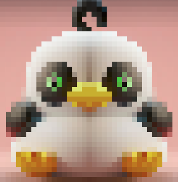 The DuckPanda logo, a cute mashup of a baby duck and baby panda