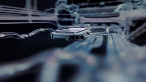 closeup of the ECU with cables emerging