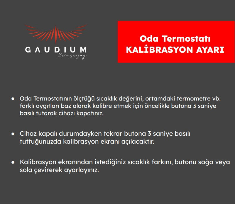 ALV-127 Kablosuz Dijital Oda Termostatı Kalibrasyon Ayarı