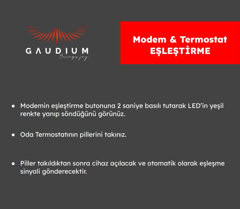 ALV-127 Kablosuz Dijital Oda Termostatı
Modem & Termostat Eşleştirme