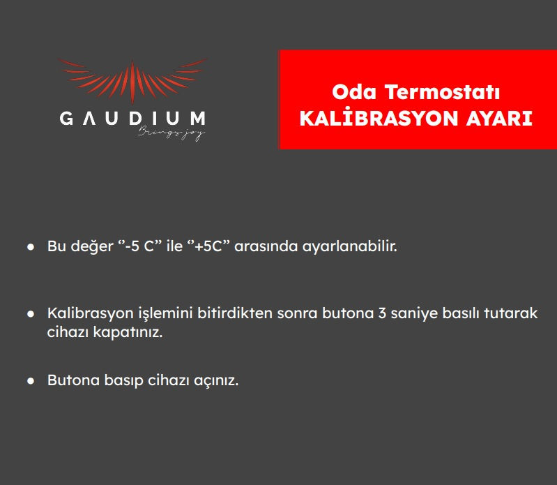 ALV-127 Kablosuz Dijital Oda Termostatı Kalibrasyon Ayarı