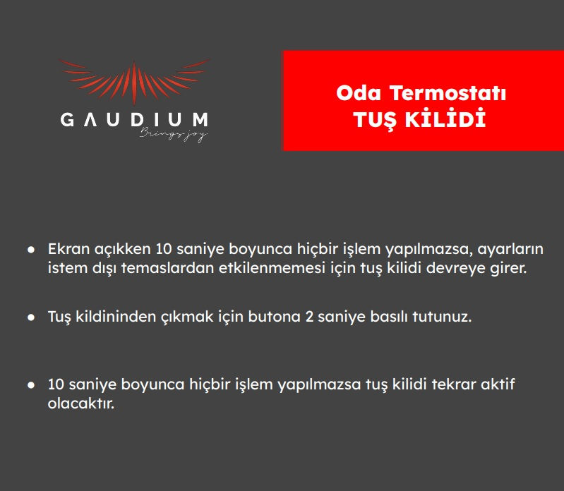 ALV-127 Kablosuz Dijital Oda Termostatı Tuş Kilidi