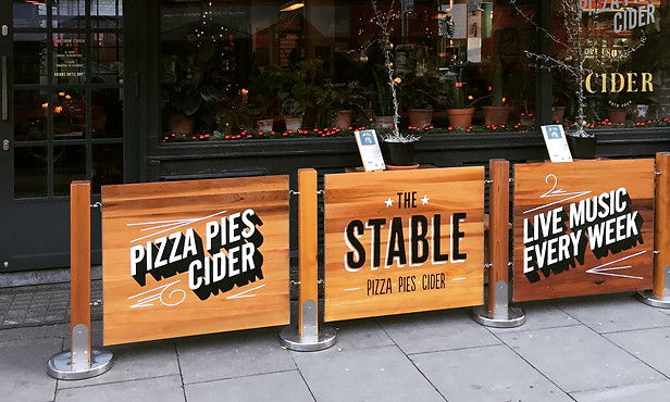The Stable - Signwriting on barriers sig