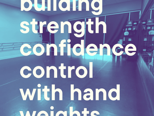 Dance studio for adult fitness class with weights