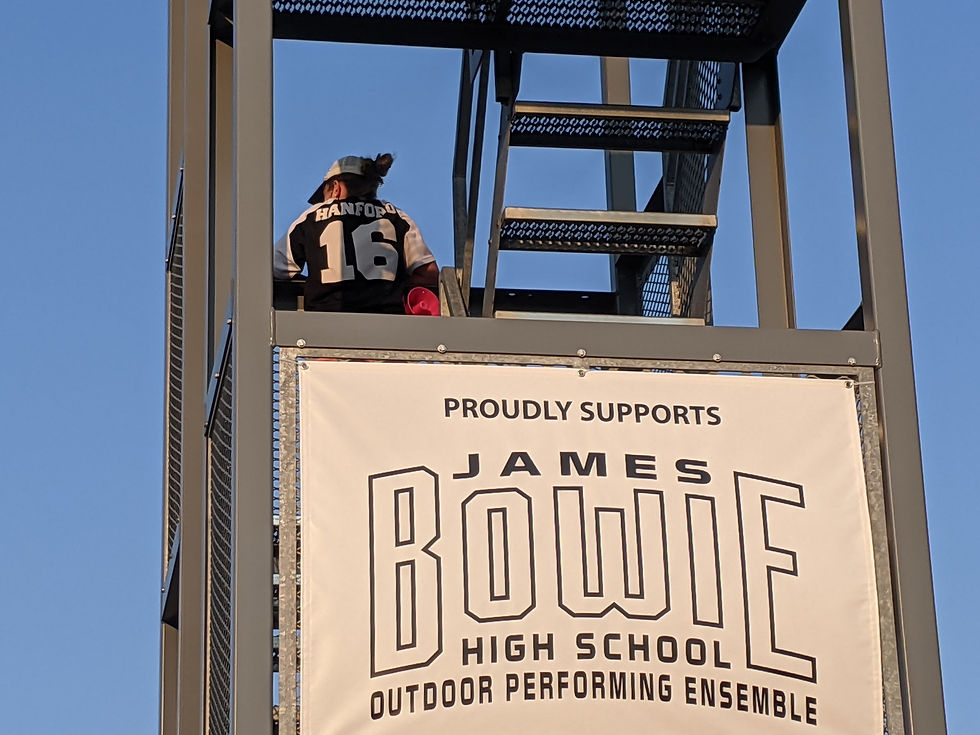 Long hours for band directors -- with a view.