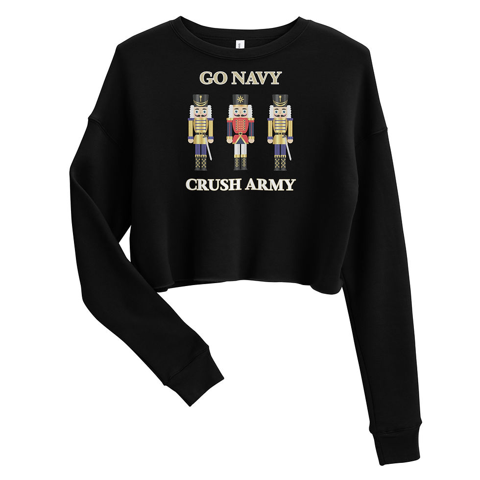 Go Navy Crush Army- Crop Sweatshirt