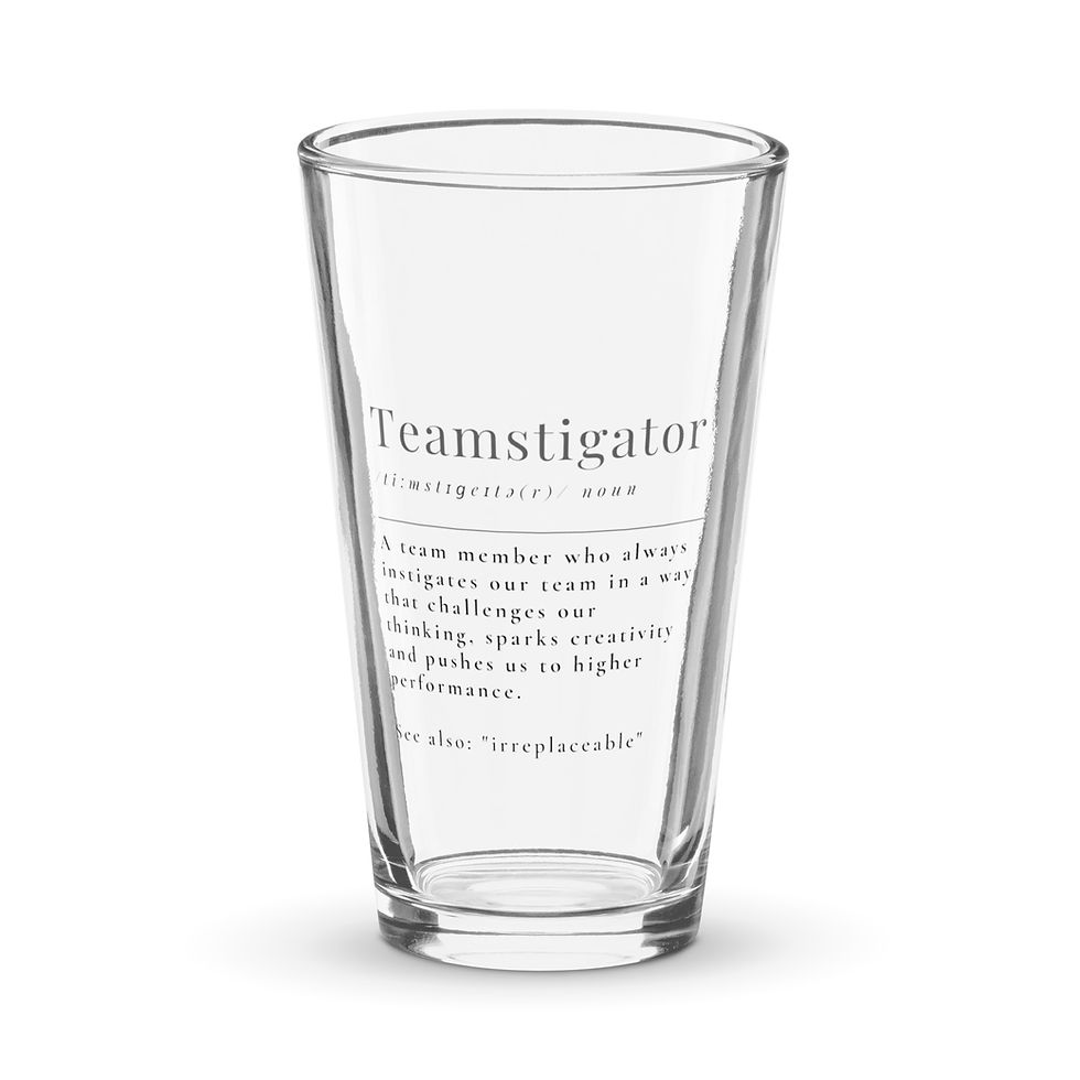 Teamstigator- Shaker pint glass