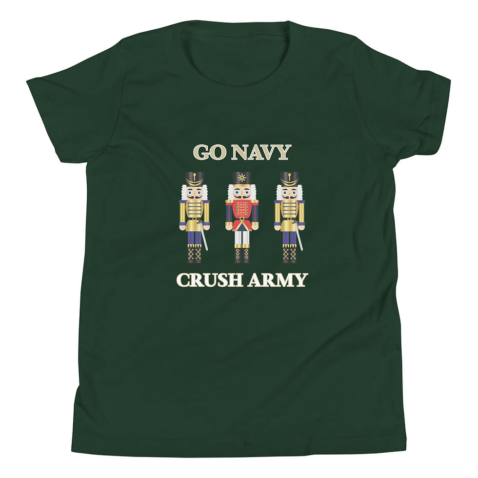 Thumbnail: Go Navy Crush Army- Youth Short Sleeve T-Shirt