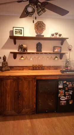 Cypress Wet Bar, Liquor Cabinet
