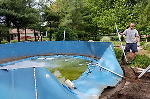 Above Ground Pool Remova by Schott Services-During