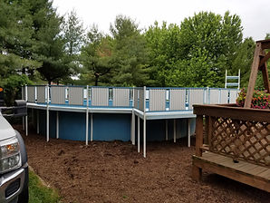 Above ground pool before removal.