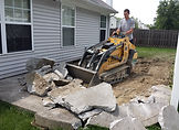 John Schott removing a concrete patio in Indianapolis, IN