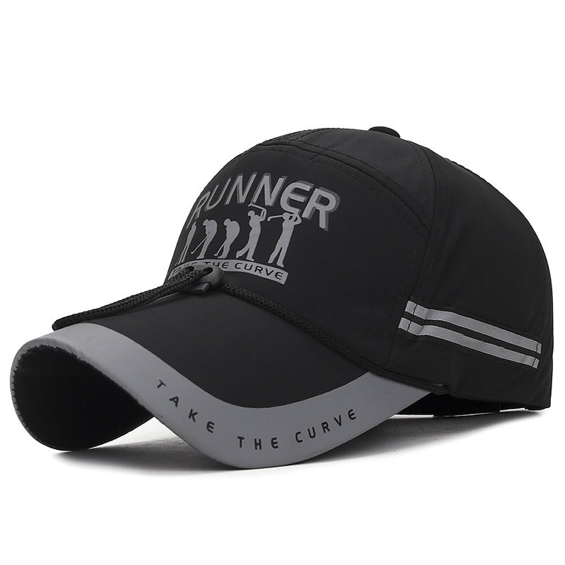 Miniatura: Boné de beisebol respirável ajustável masculino, boné esportivo, aba longa, prot