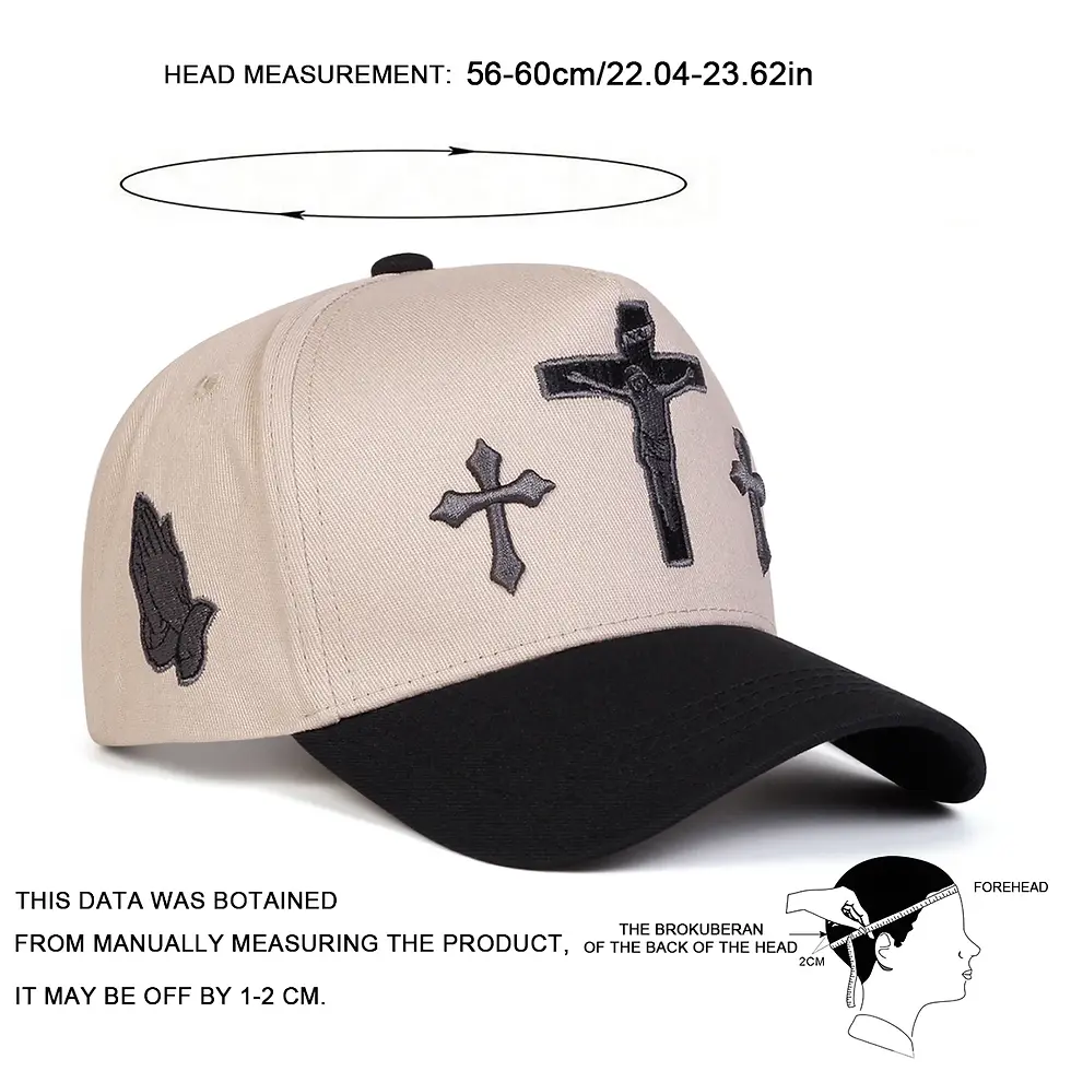 Miniatura: Unisex Cross Embroidery Baseball Caps Spring and Autumn Outdoor Adjustable Casua