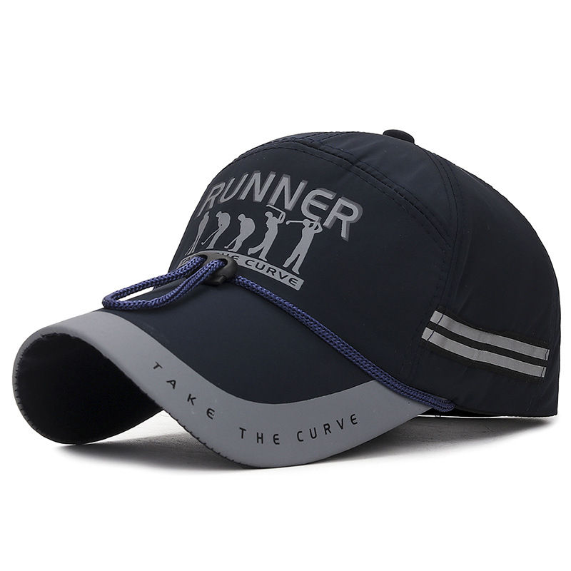 Miniatura: Boné de beisebol respirável ajustável masculino, boné esportivo, aba longa, prot