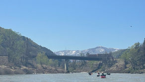 川を下流に進める
