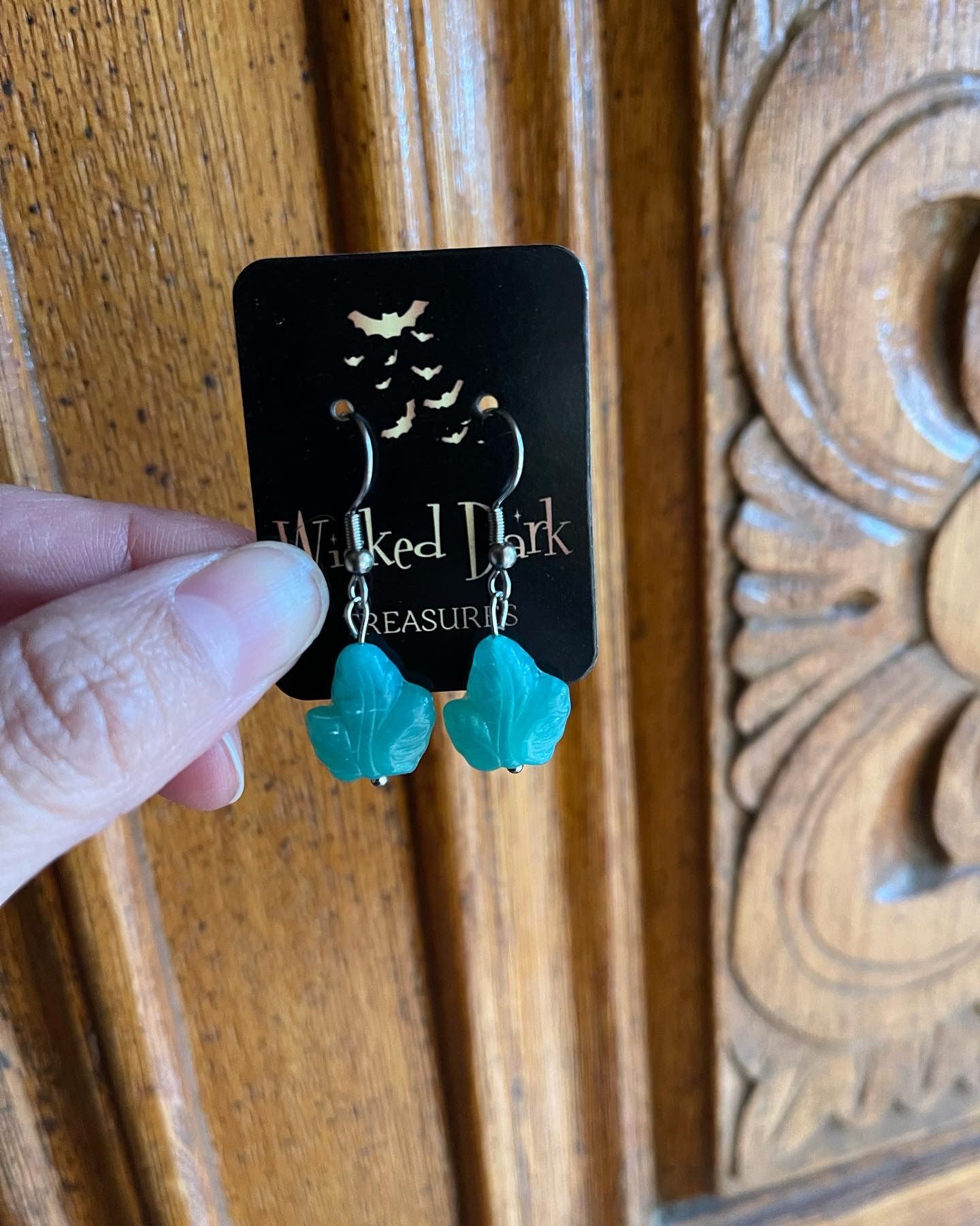 Uranium leaf earrings 