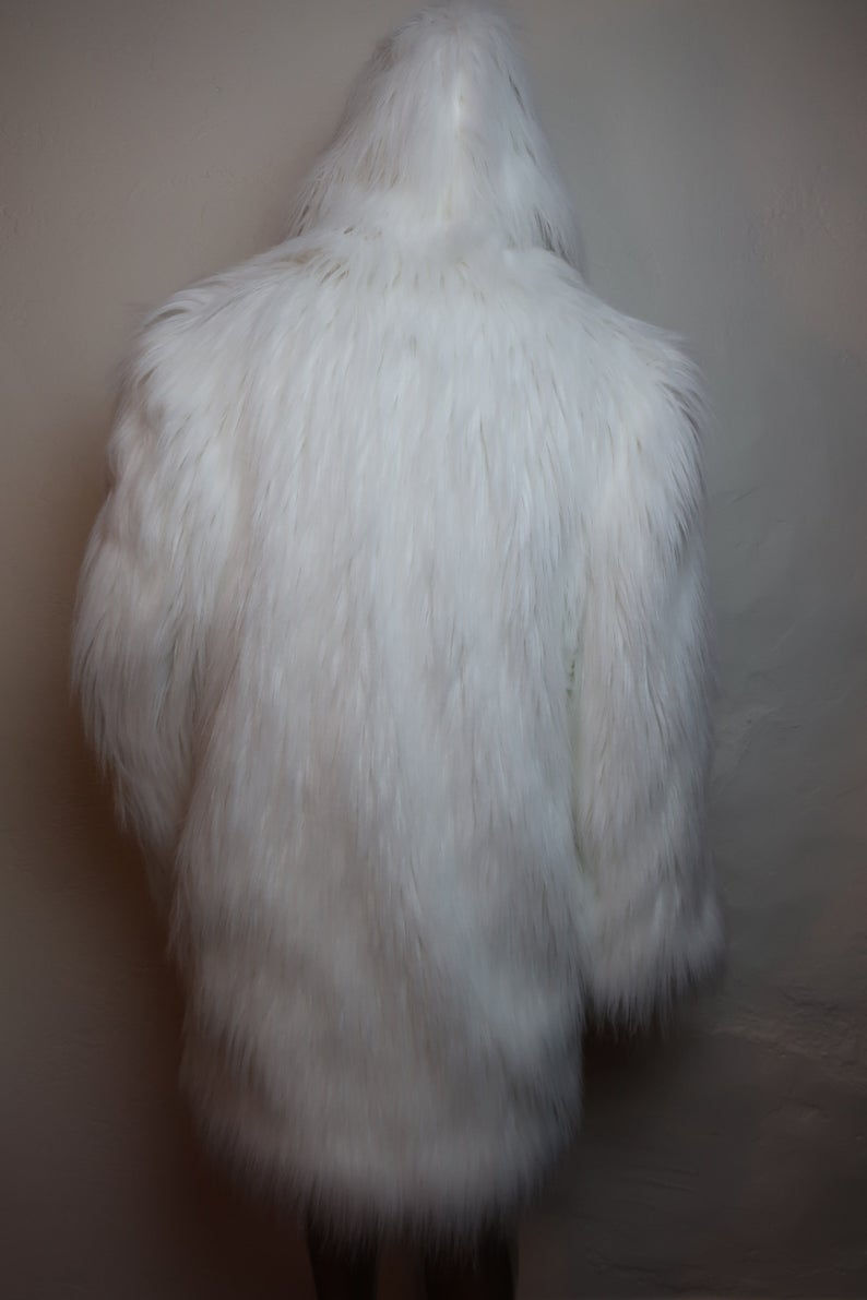 Thumbnail: Light up Faux Fur Coat - Artist Interior Burning Man Coat - FreeRolando