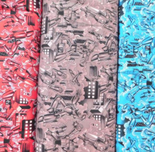 Thumbnail: Black Faux Fur Light Up Coat - Black Fur with LEDs - Robots Attack interior