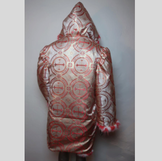 Thumbnail: Faux Fur Light Up Coat - Salmon Circles Light Up Coat with LEDs