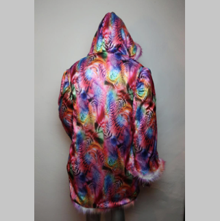 Thumbnail: Light Up Faux Fur Coat - Rainbow Sherbet Psychedelic LED Fur Coat