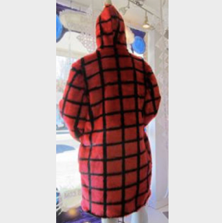 Thumbnail: Reversible Burning Fur Coat - Red and Black with built in backpack