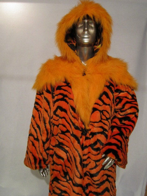 Thumbnail: Orange Liger - Tiger/Lion Burning Man LED Furry Coat -  Backpack Option