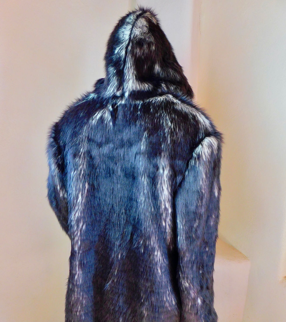 Thumbnail: Cannabis Black Faux Fur Light Up Coat - LEDs - Cannabis Interior