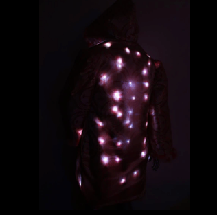 Thumbnail: Faux Fur Light Up Coat - Salmon Circles Light Up Coat with LEDs