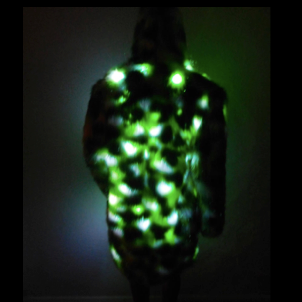 Thumbnail: Faux Fur Light Up Coat - The Big Frosty - 420 Marijuana Print Interior