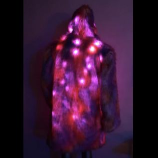 Thumbnail: Light Up Faux Fur Coat - Rainbow Sherbet Psychedelic LED Fur Coat
