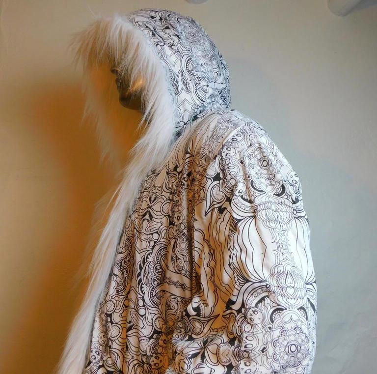 Thumbnail: RGB Light Up Fur Coat - Artist Interior - FreeRolando Skull Mandala