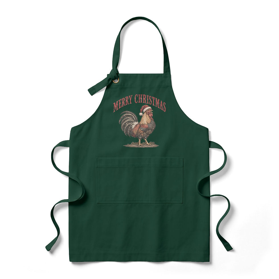 Thumbnail: Merry Christmas Rooster Apron
