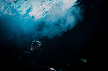 LED screen with generative visual content created by Acid Thermal at a techno party