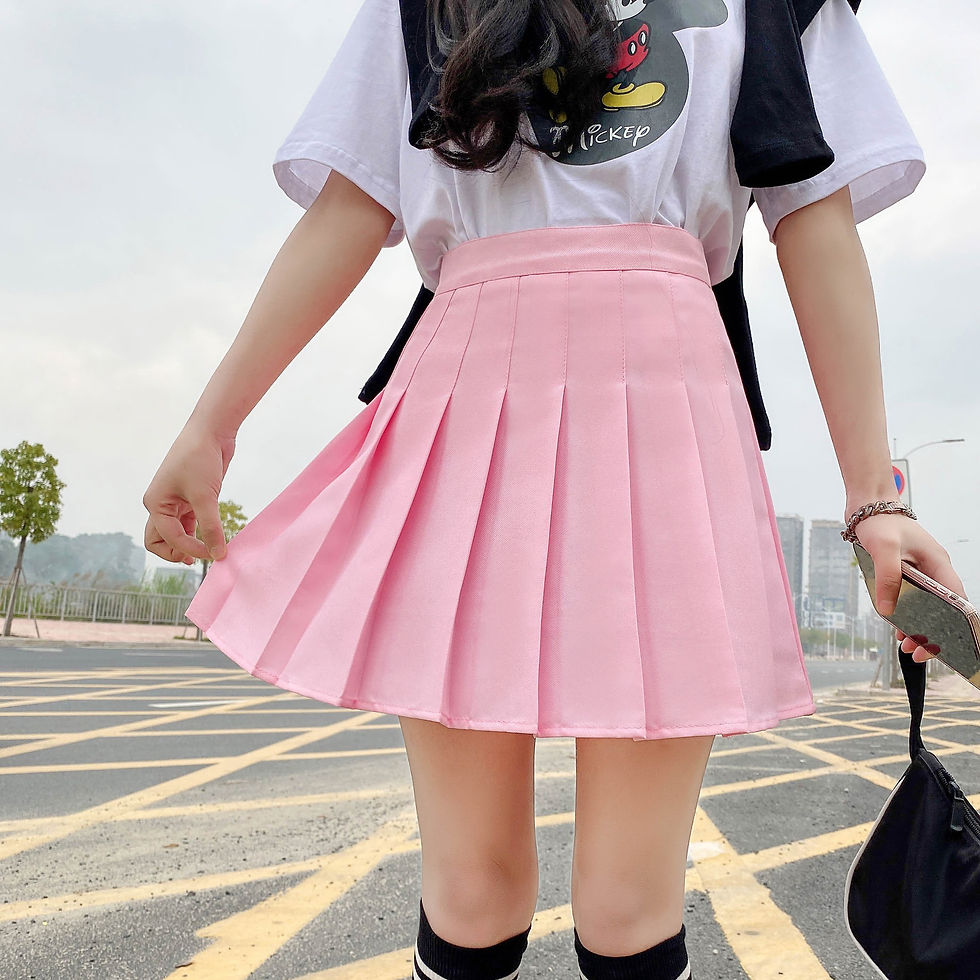 Thumbnail: Pleated Mini Skirt with Shorts Women's High Waist A-Line Skater Skort White Blac