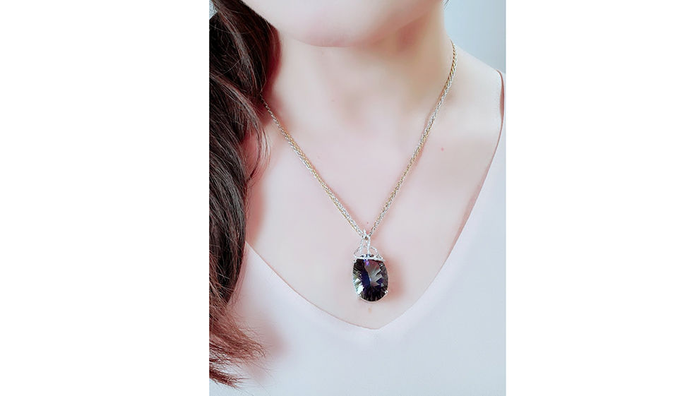 サムネイル： デザイナーズコレクション　K18 カラークォーツ ペンダントネックレス　宇宙