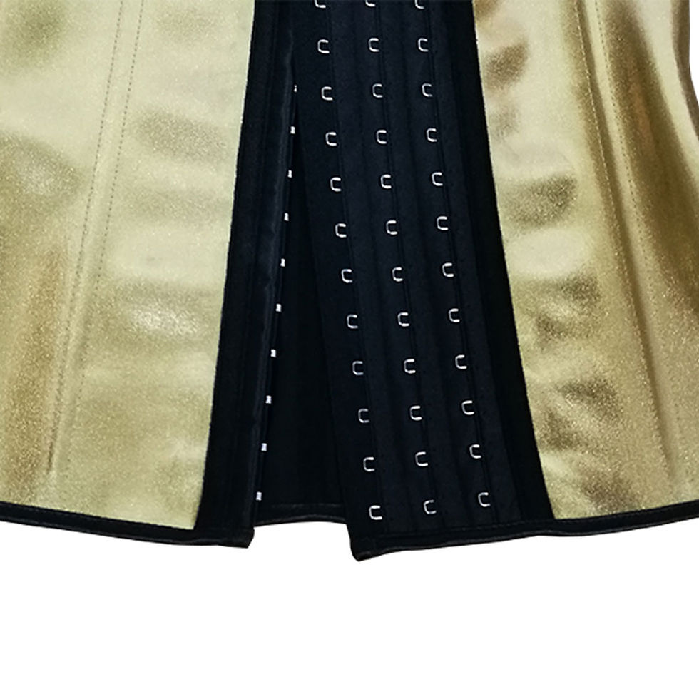 Thumbnail: NANBIN Big Hooks Golden Shiny Waist Trainer Latex Waist Trainer