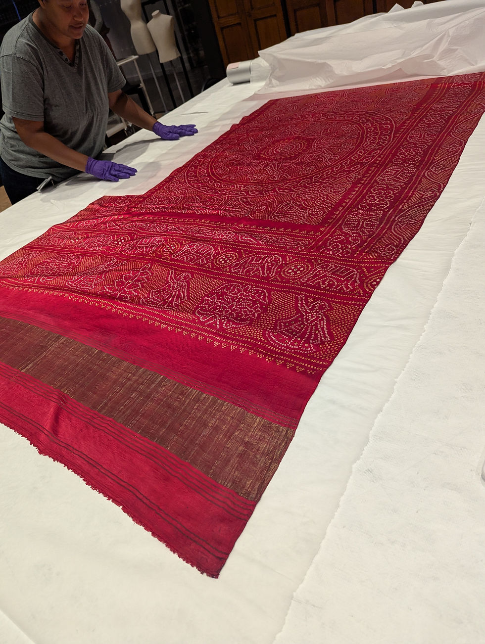 Silk tie-dyed sari