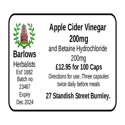Apple Cider Vinegar and Betaine Hydrochloride