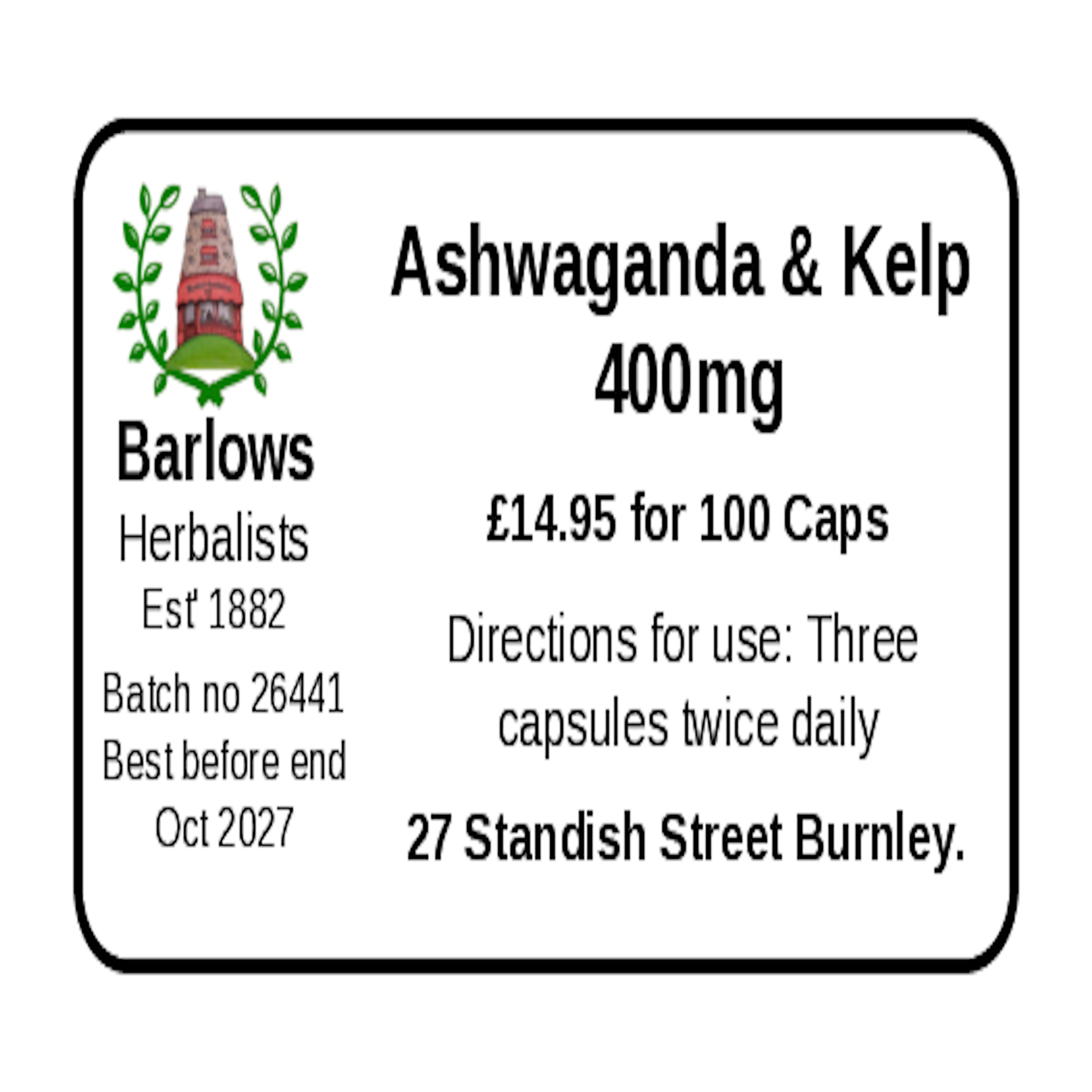 Ashwaganda Root and kelp